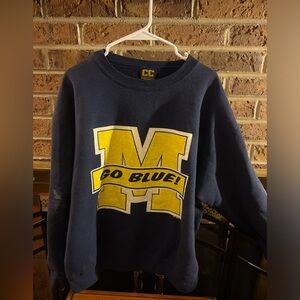 VINTAGE Mens X-Large XL Michigan University Wolverines blue crewneck sweatshirt